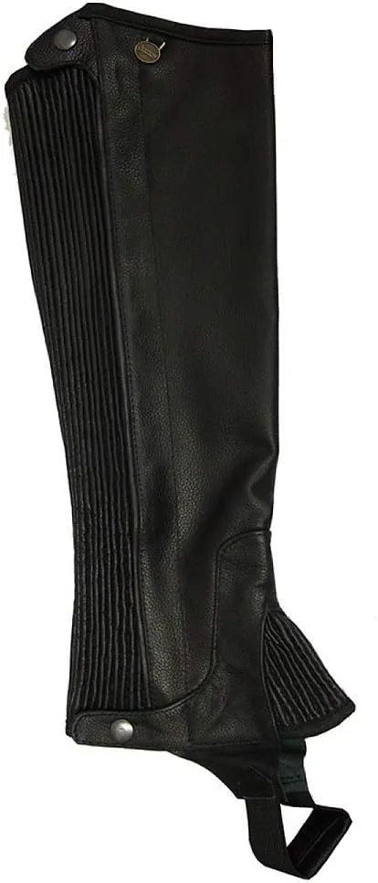 Ovation - Ladies Pro Top Grain Leather Half Chaps , Black , Small