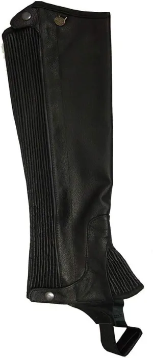 Ovation - Ladies Pro Top Grain Leather Half Chaps , Black , Small