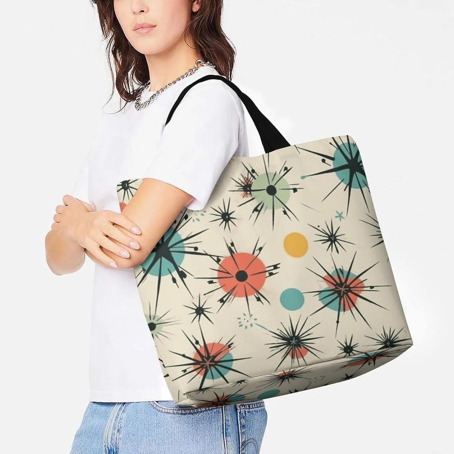 Owls on A Branch Tote Bag for Women Reusable Grocery Shoulder Bags Shopping Bag for Travel, Groceries