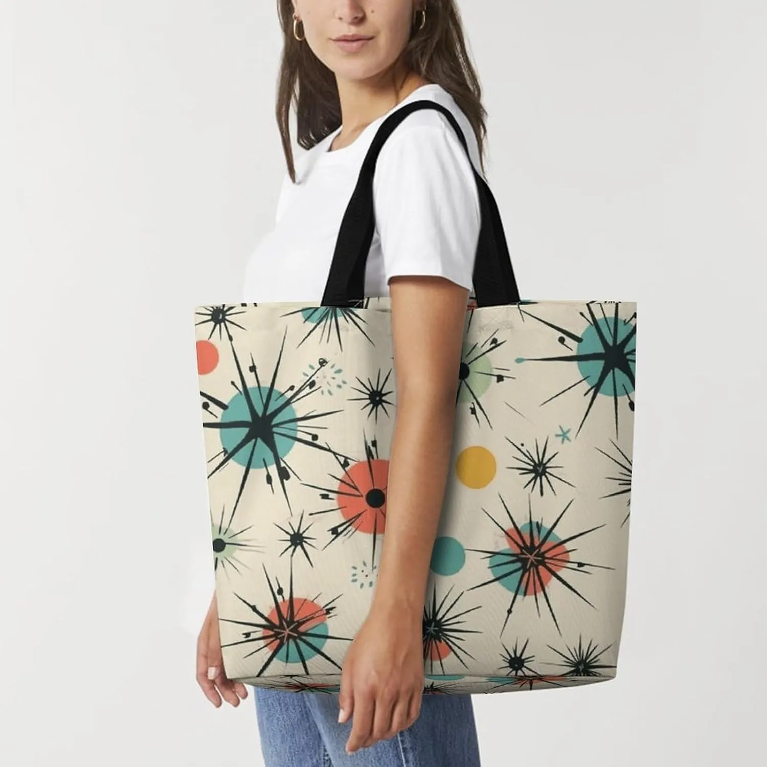 Owls on A Branch Tote Bag for Women Reusable Grocery Shoulder Bags Shopping Bag for Travel, Groceries