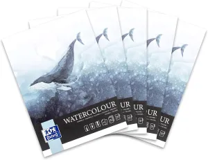 Oxford Art Watercolour Pad A4 20 Sheets 300gsm Artist Paper (Pack of 5)
