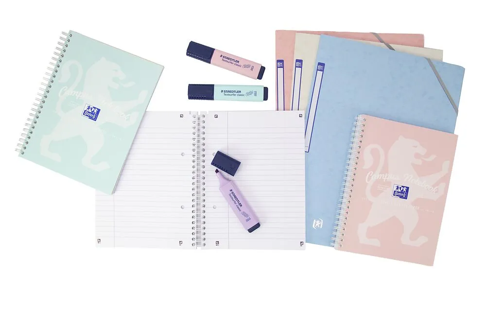Oxford Campus Assorted Pastel A5  Wirebound Notebooks, Pack of 3