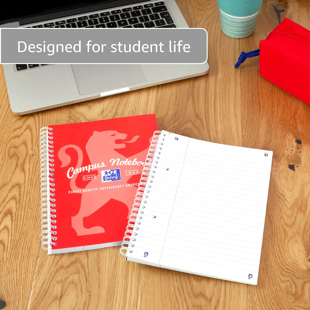 Oxford Campus Green A5  Card Cover Wirebound Notebook