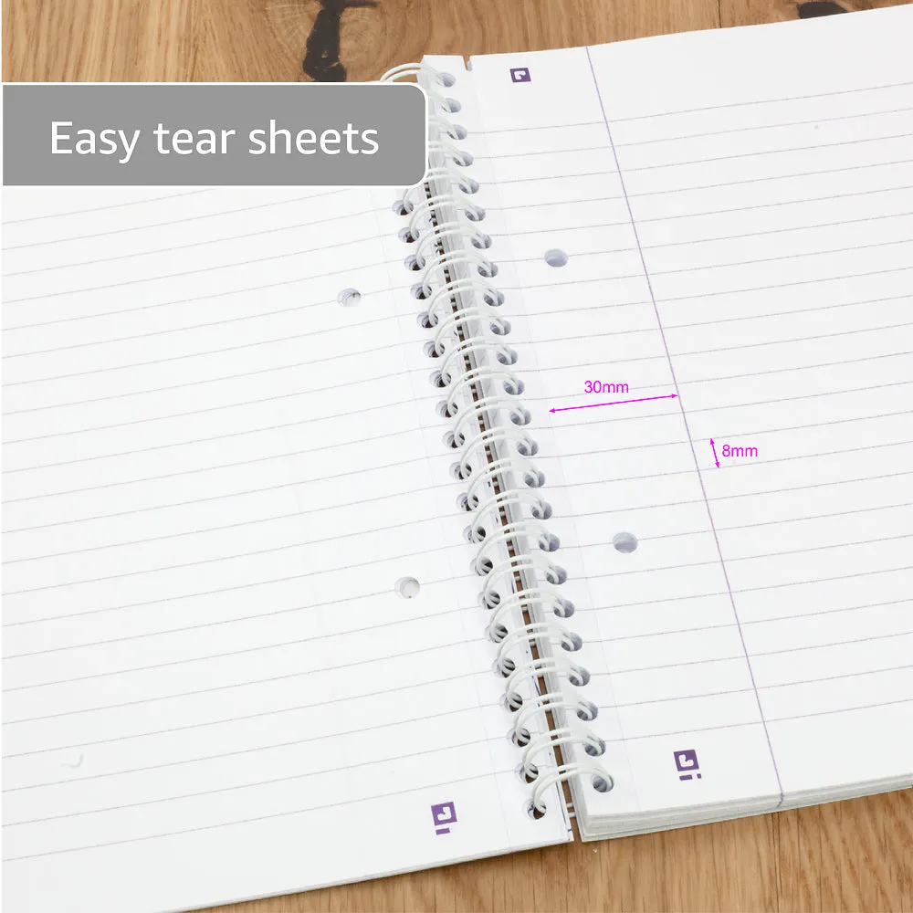 Oxford Campus Green A5  Card Cover Wirebound Notebook