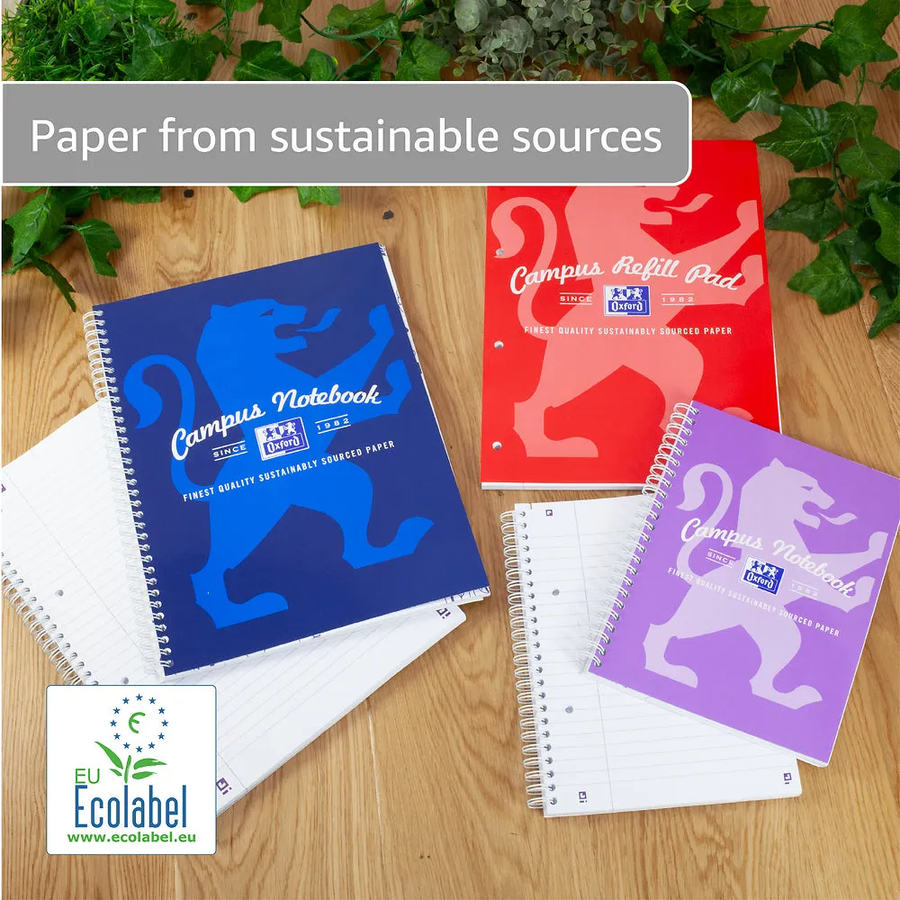 Oxford Campus Green A5  Card Cover Wirebound Notebook