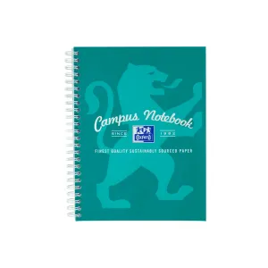 Oxford Campus Green A5  Card Cover Wirebound Notebook