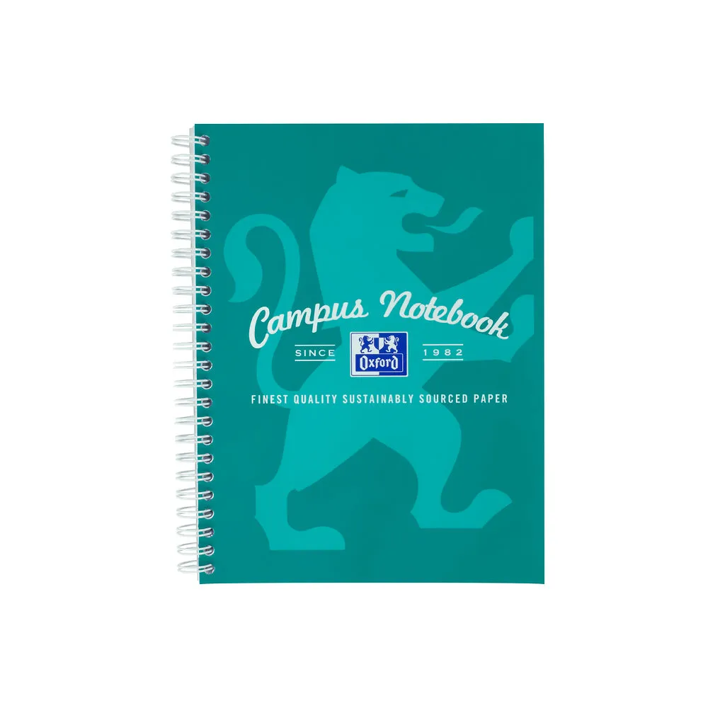 Oxford Campus Green A5  Card Cover Wirebound Notebook