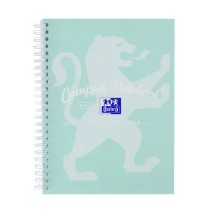 Oxford Campus Pastel Mint Green A5  Card Cover Wirebound Notebook Ruled with Margin 140 Pages