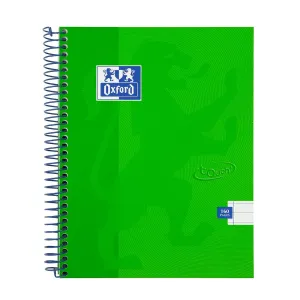 Oxford Touch Bright Green A5 Wirebound Hardback Notebook, Ruled with 160 Pages