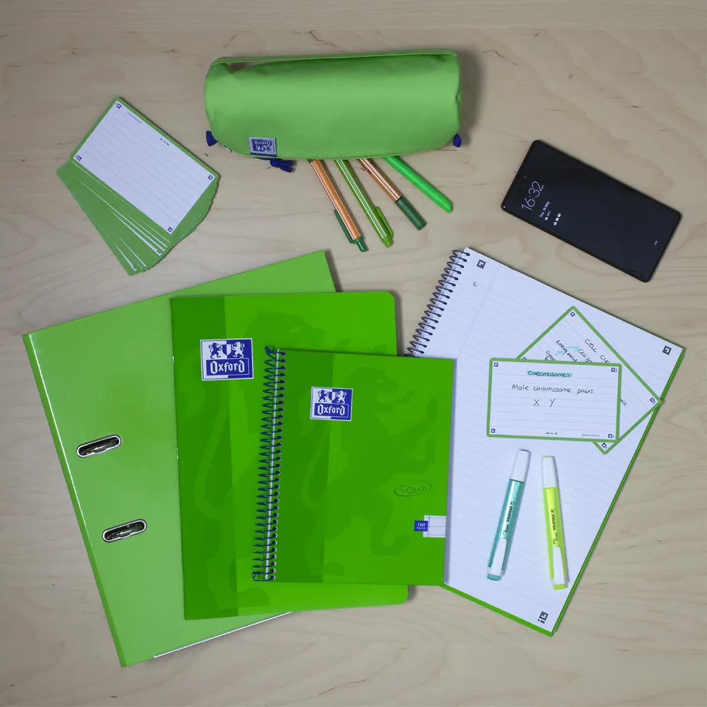 Oxford Touch Bright Green A5 Wirebound Hardback Notebook, Ruled with 160 Pages