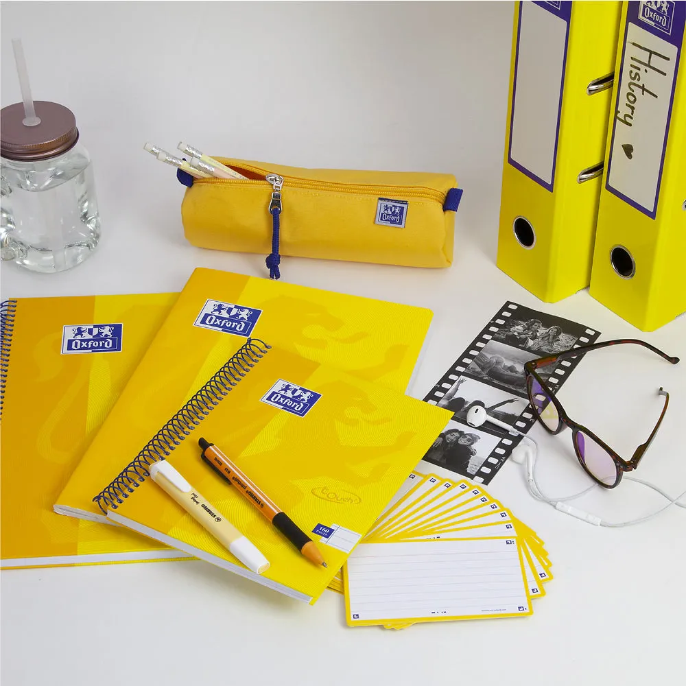 Oxford Touch Yellow A5 Wirebound Hardback Notebook, Ruled with 160 Pages