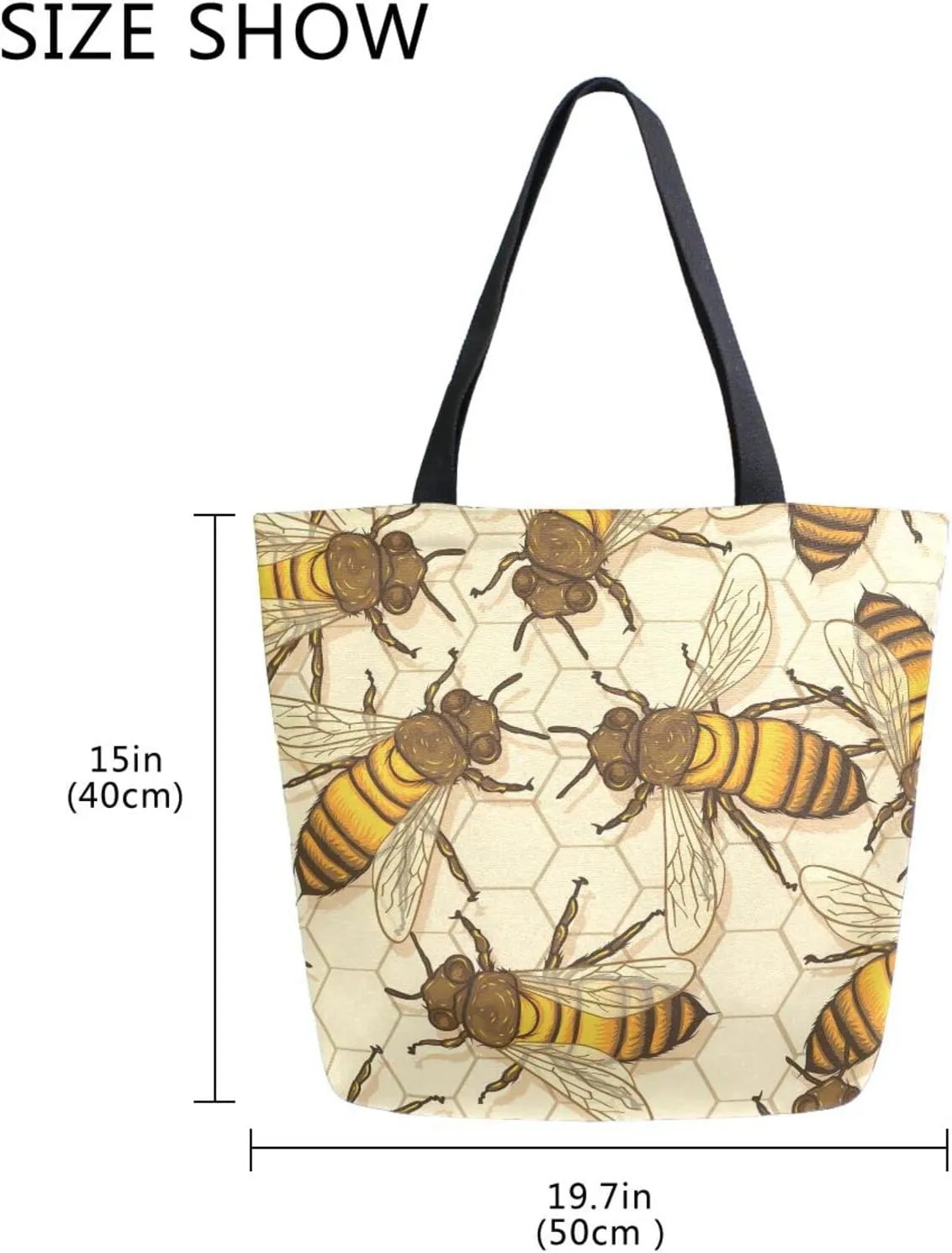 Oyihfvs Canvas Tote Grocery Bag, Women Large Shoulder Bag, Reusable Grocery Handbag