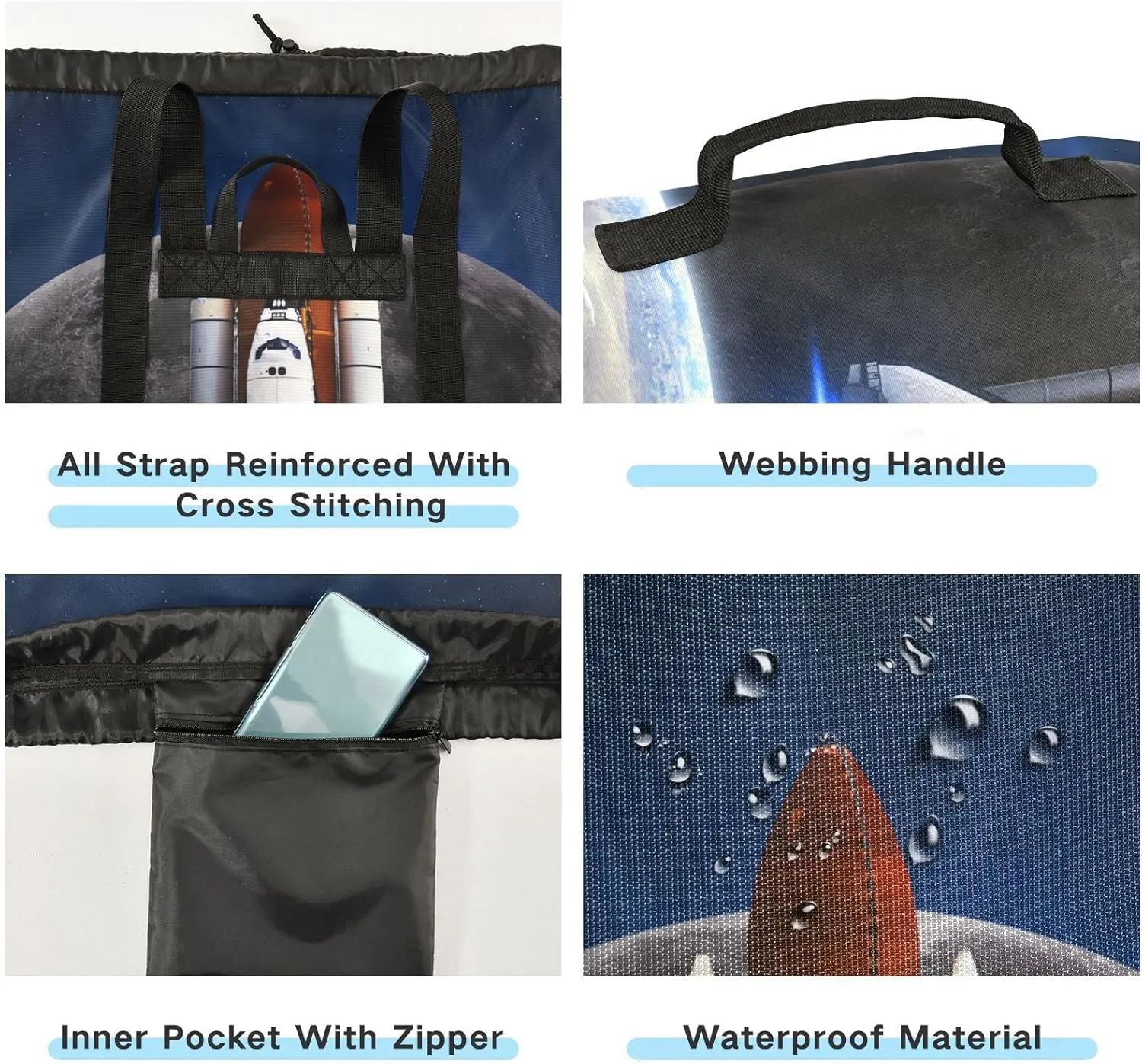 Oyihfvs Space Shuttle Taking Off on a Mission Galaxy Space Nebula Backpack Laundry Bag, Laundry Backpack with Shoulder Straps, Waterproof Nylon Clothes Hamper Bag for Men Women Yoga Backpack