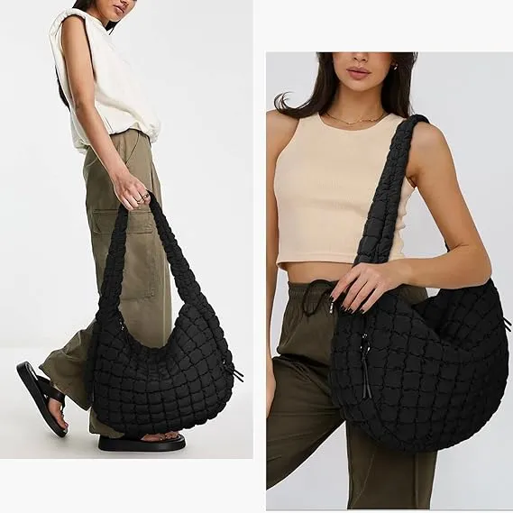 Padding Shoulder Lightweight Puffy Tote Bag