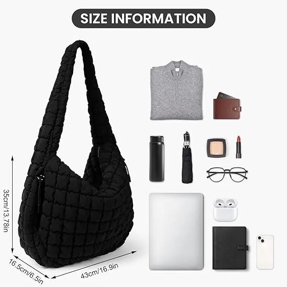 Padding Shoulder Lightweight Puffy Tote Bag