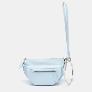 Pale Blue Leather Mini Double Olympia Clutch