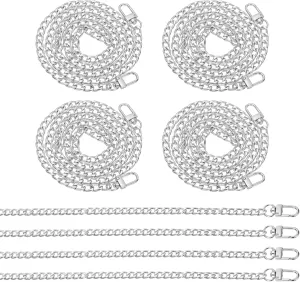 PATIKIL 47.2" Flat Purse Chain, 8 Pack Silver Chain Purse Strap Handbag Chains Crossbody Straps Extender for Tote Wallet Clutch Satchel Short Bag