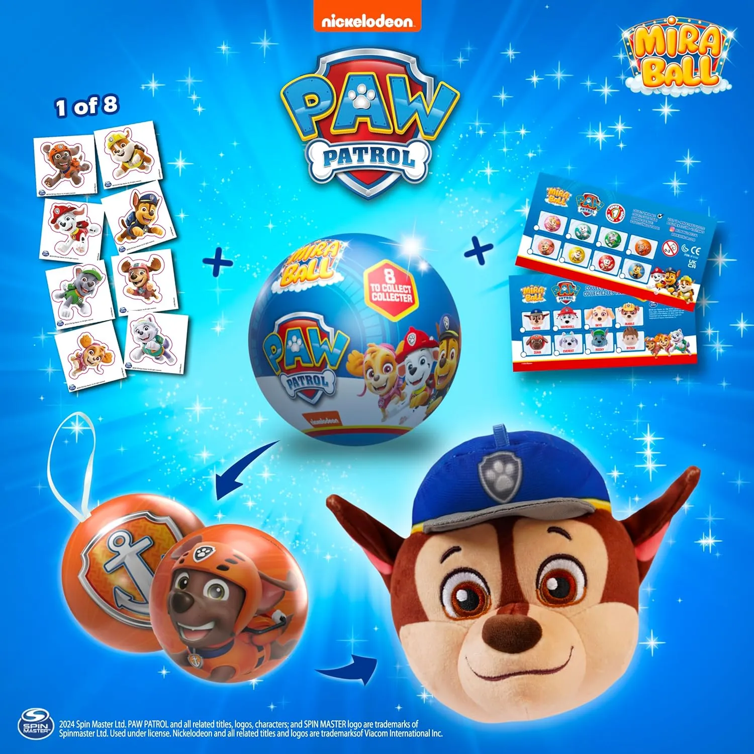 PAW Patrol MiraBall Mystery Expandable MAXI Plush to Unbox, Collectible Squishy and Soft Plush with 4 Surprise, Limited Edition, Great Toy Gift for Kids Aged 3  (4-Pack)