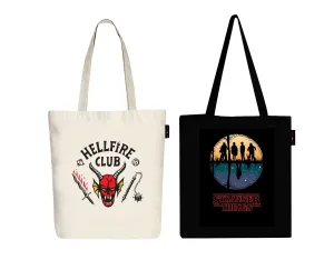 Peach Blossom Women's Cotton Printed Tote Bag With Zipper and Pouch | Pack Of 2 Combo