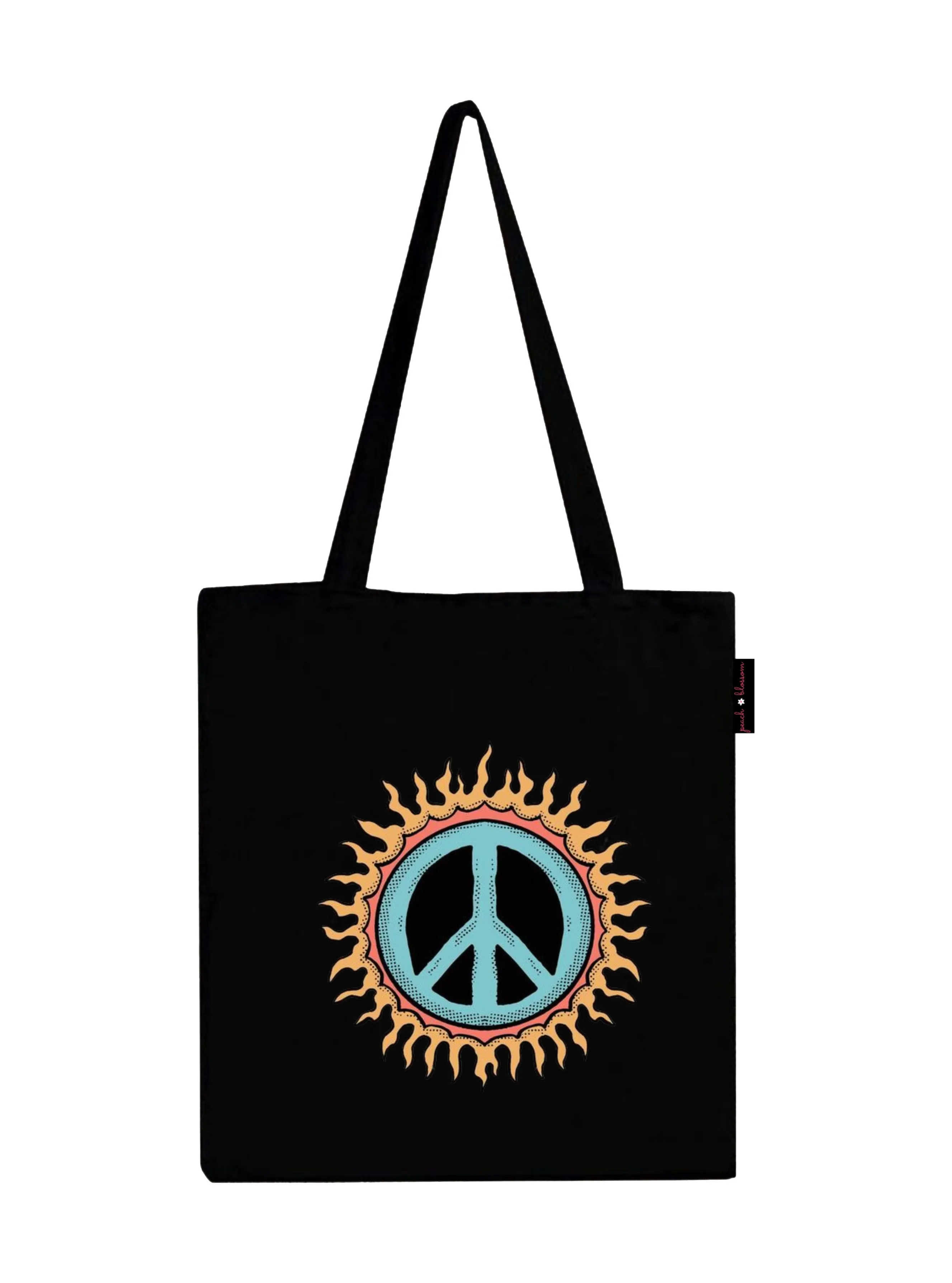 Peach Blossom Women's Cotton Printed Tote Bag With Zipper and Pouch | Pack Of 2 Combo