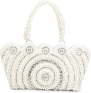 Pearl Tote Clutch, Wrist Bag Evening Clutch Wedding Purse for Women & Girls