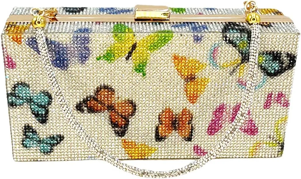 pearl&she Diamond Women Evening Handbags Purse Minaudiere Clutch Bag,Stack of Cash Dollars Crystal Clutch Purses
