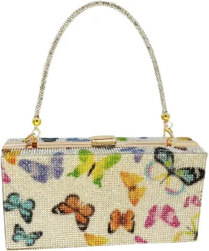 pearl&she Diamond Women Evening Handbags Purse Minaudiere Clutch Bag,Stack of Cash Dollars Crystal Clutch Purses