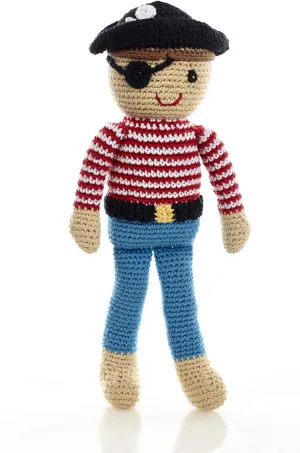 Pebble | Handmade Pirate—Red | Crochet | Fair Trade | Pretend | Imaginative Play | Beach | Machine Washable