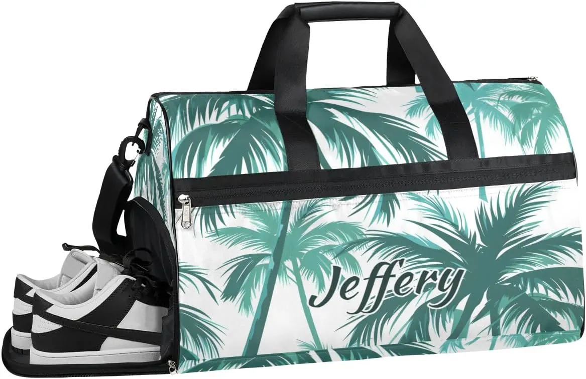 Personalized-Duffel-Bag for-Men-Women Large-Travel-Bag Luggage-Bag Gym Coconut Tree Gym-Bag Overnight-Bag with-Name