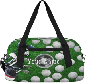 Personalized Kids Duffel Bag Sport Ball Golf Training,Custom Sport Gym Bag for Boys Girls,WWeekender Overnight Bags Travel Duffel Bag,Customized Kids Gift