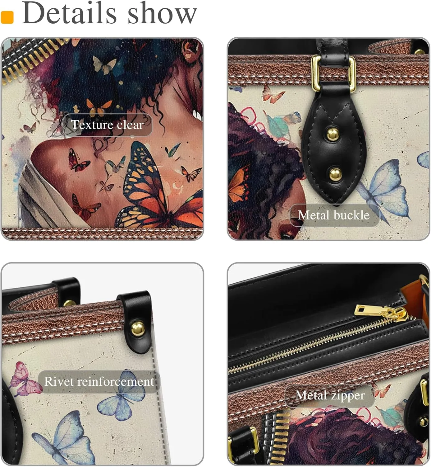Personalized Leather Handbag For Black African Women – Matching Purse and Wallet Set – Mother's Day Gifts for Melanin Woman