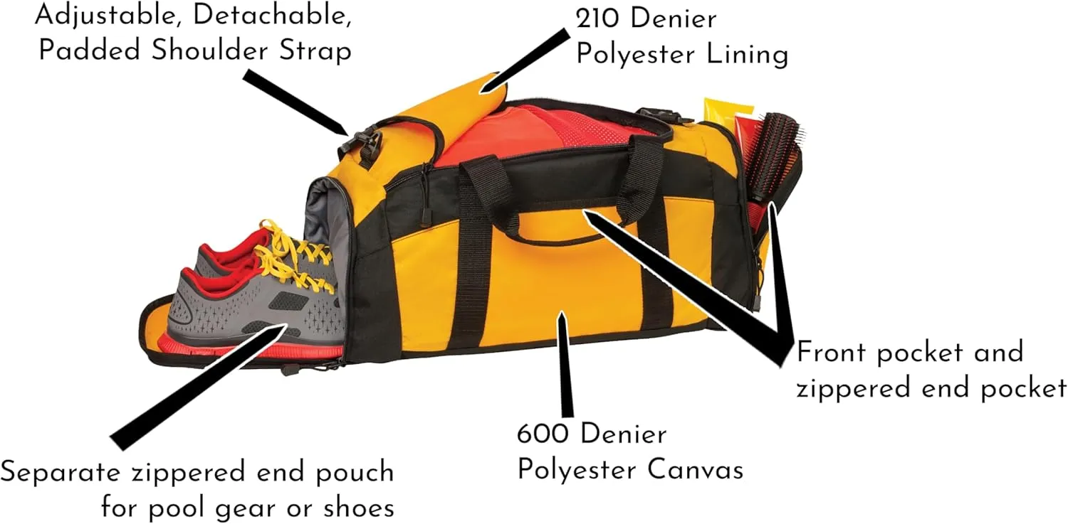 Personalized Sports Duffle Bag with Shoe Compartment (Football, Maroon)