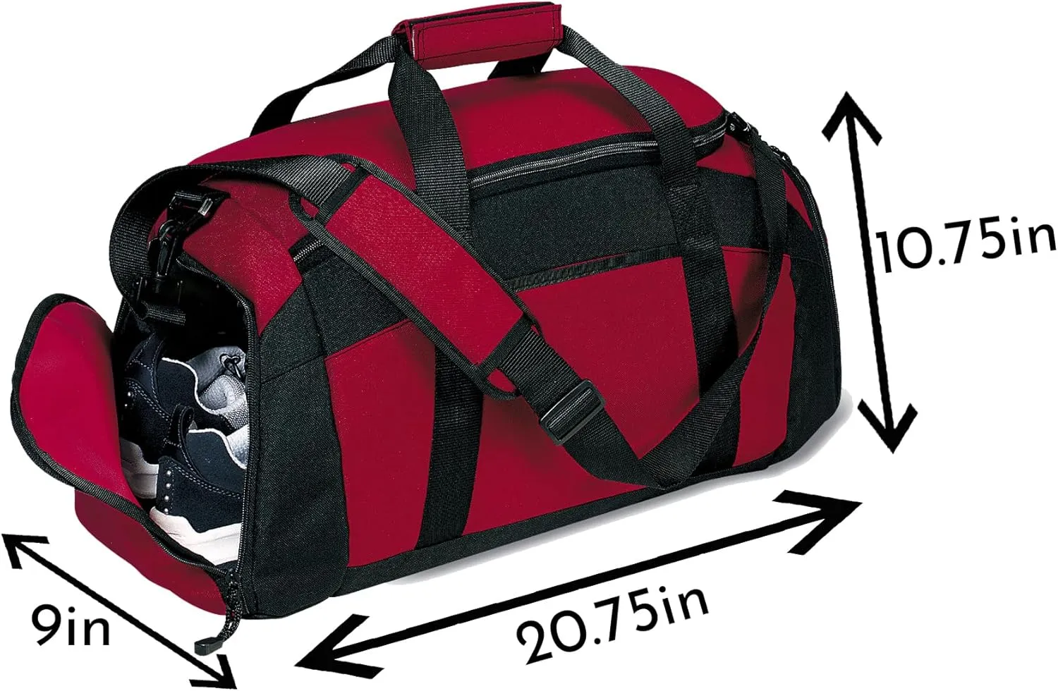 Personalized Sports Duffle Bag with Shoe Compartment (Wrestling, Black)