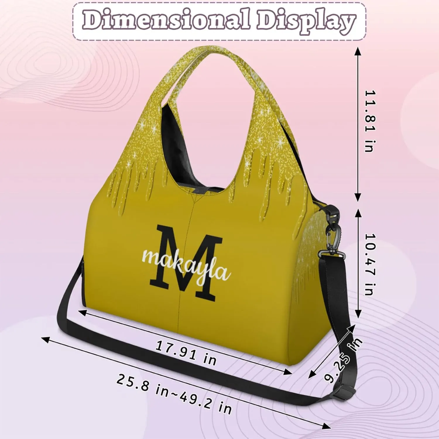 Personalized Yoga Mat Tote Bag for Workout, Pilates,Travel, Beach and Gym Custom Sports Gym Duffle Bag with Name
