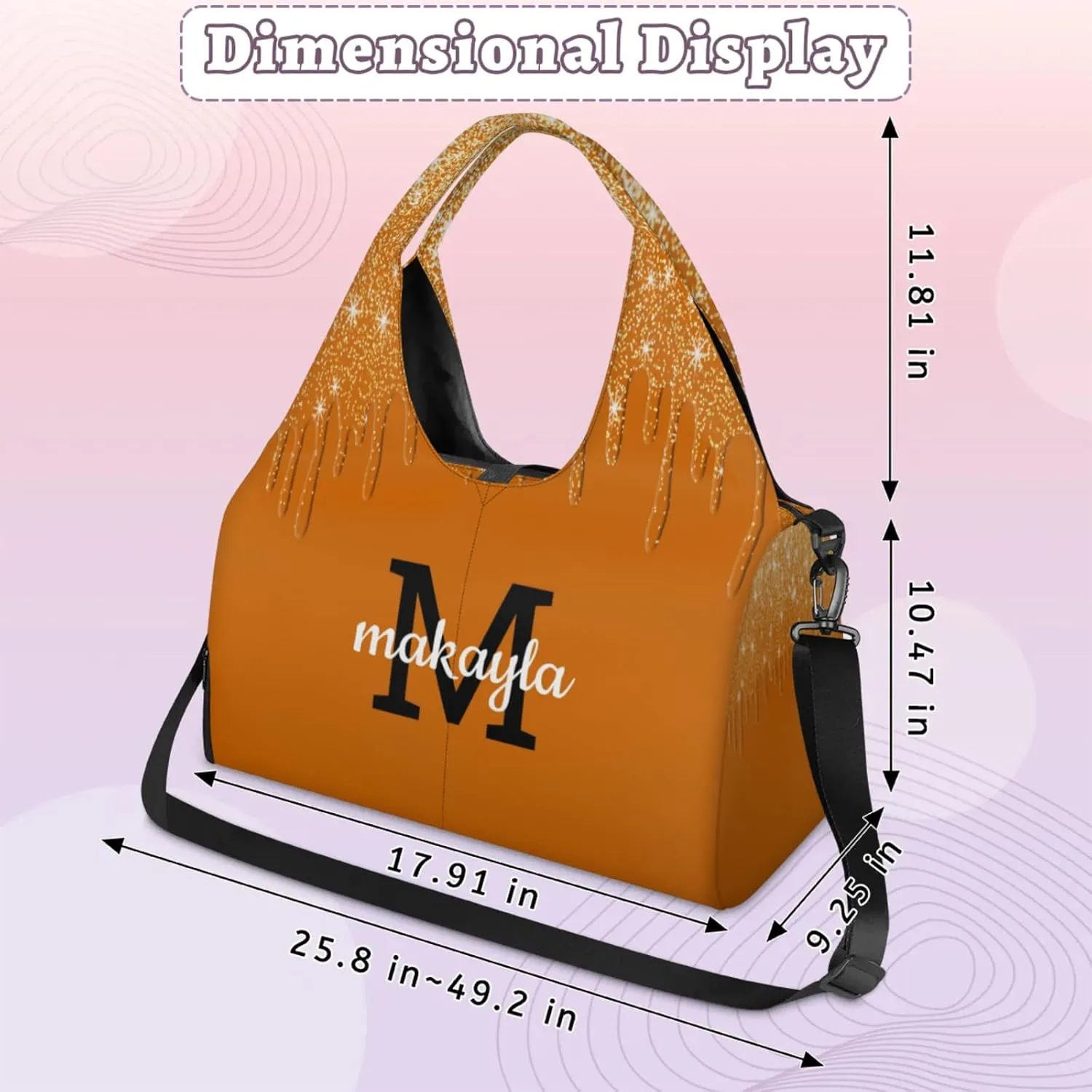 Personalized Yoga Mat Tote Bag for Workout, Pilates,Travel, Beach and Gym Custom Sports Gym Duffle Bag with Name