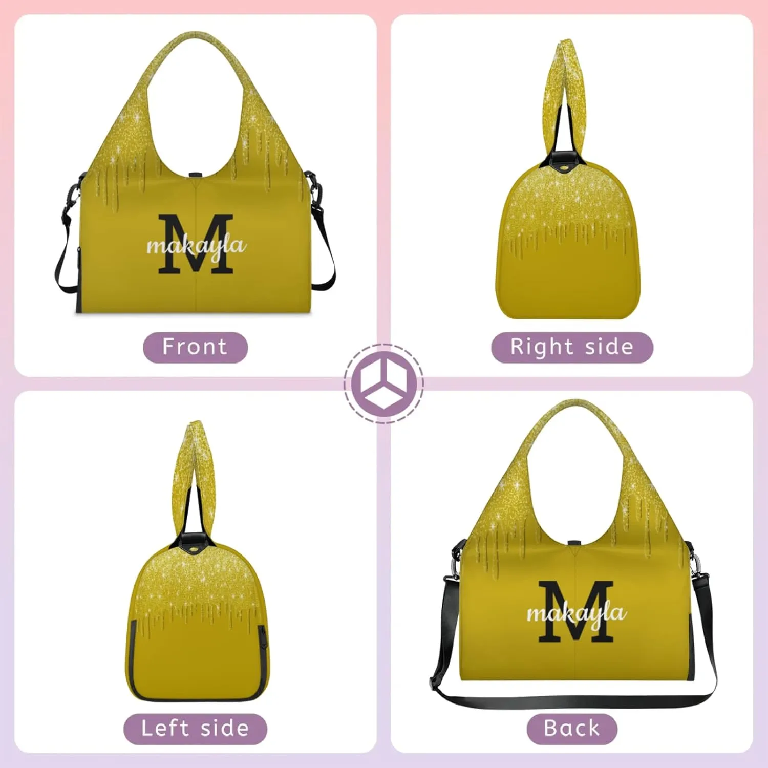 Personalized Yoga Mat Tote Bag for Workout, Pilates,Travel, Beach and Gym Custom Sports Gym Duffle Bag with Name