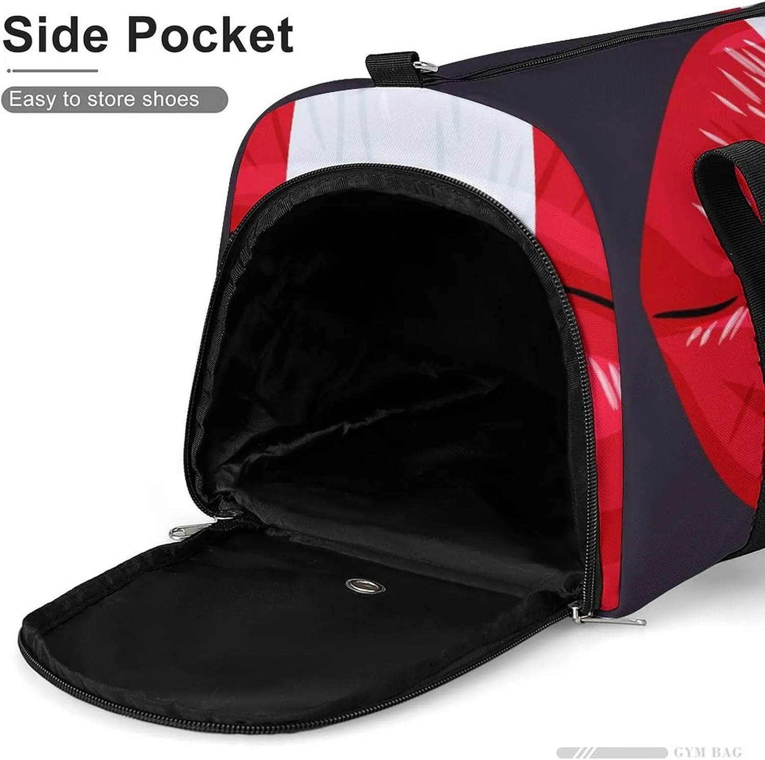 Peru Flag Lips Duffel Bag for Men Women with Shoe Compartment Lightweight Gym Bag