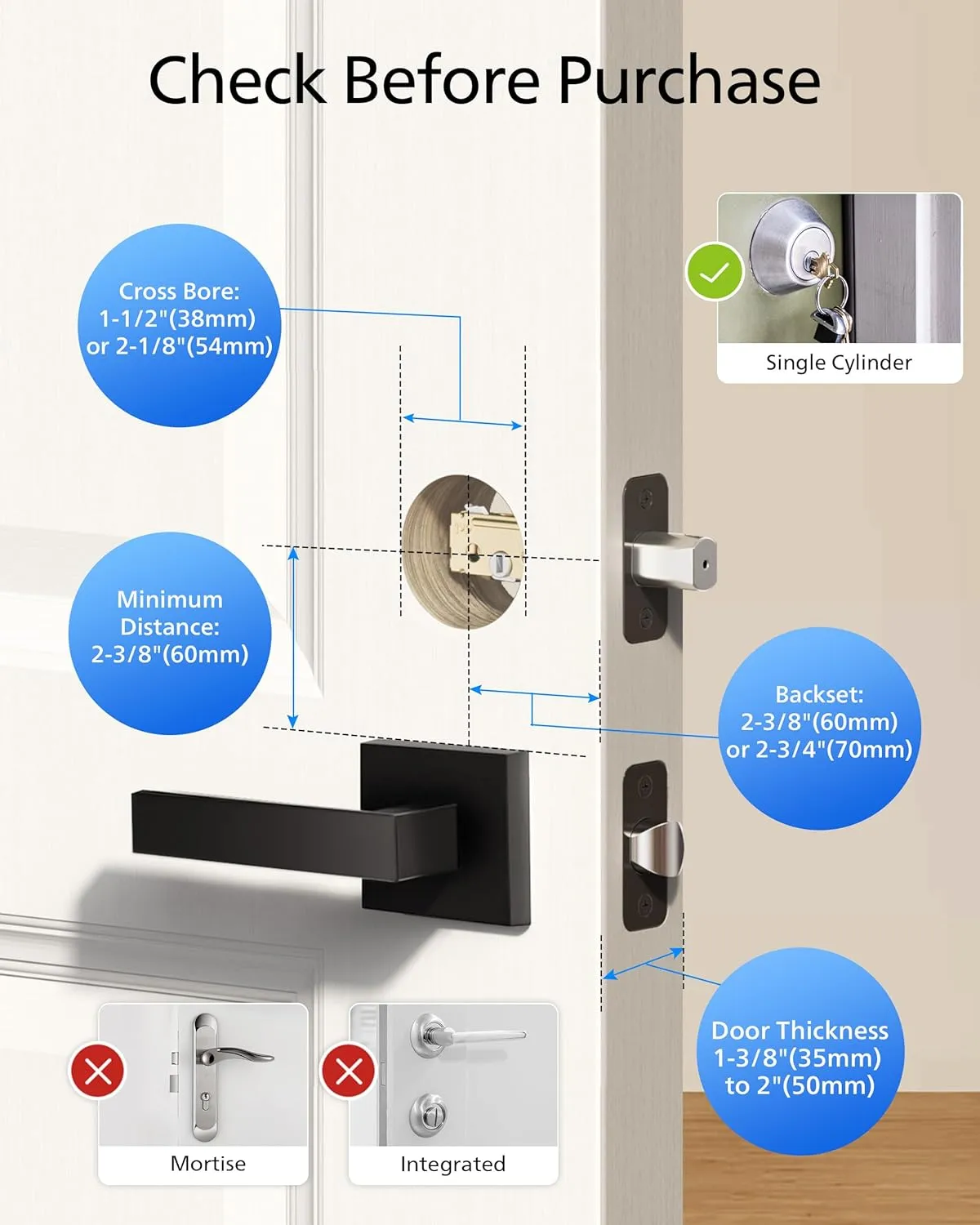Philips Fingerprint Keyless Entry Door Lock, Electronic Door Lock with Touchscreen, Long-Lasting Battery, Auto Locking, One-Time Code, Keypad Deadbolt, One-Touch Locking, Matte Black