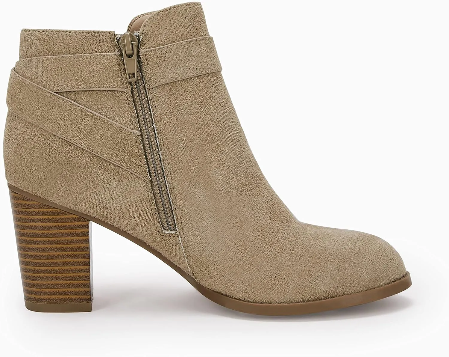 PiePieBuy Women's Tie Knot Chelsea Pump Ankle Boots Closed Toe Stacked Heel Booties Shoes