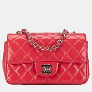 Pink Mini Rectangular Classic Patent Single Flap