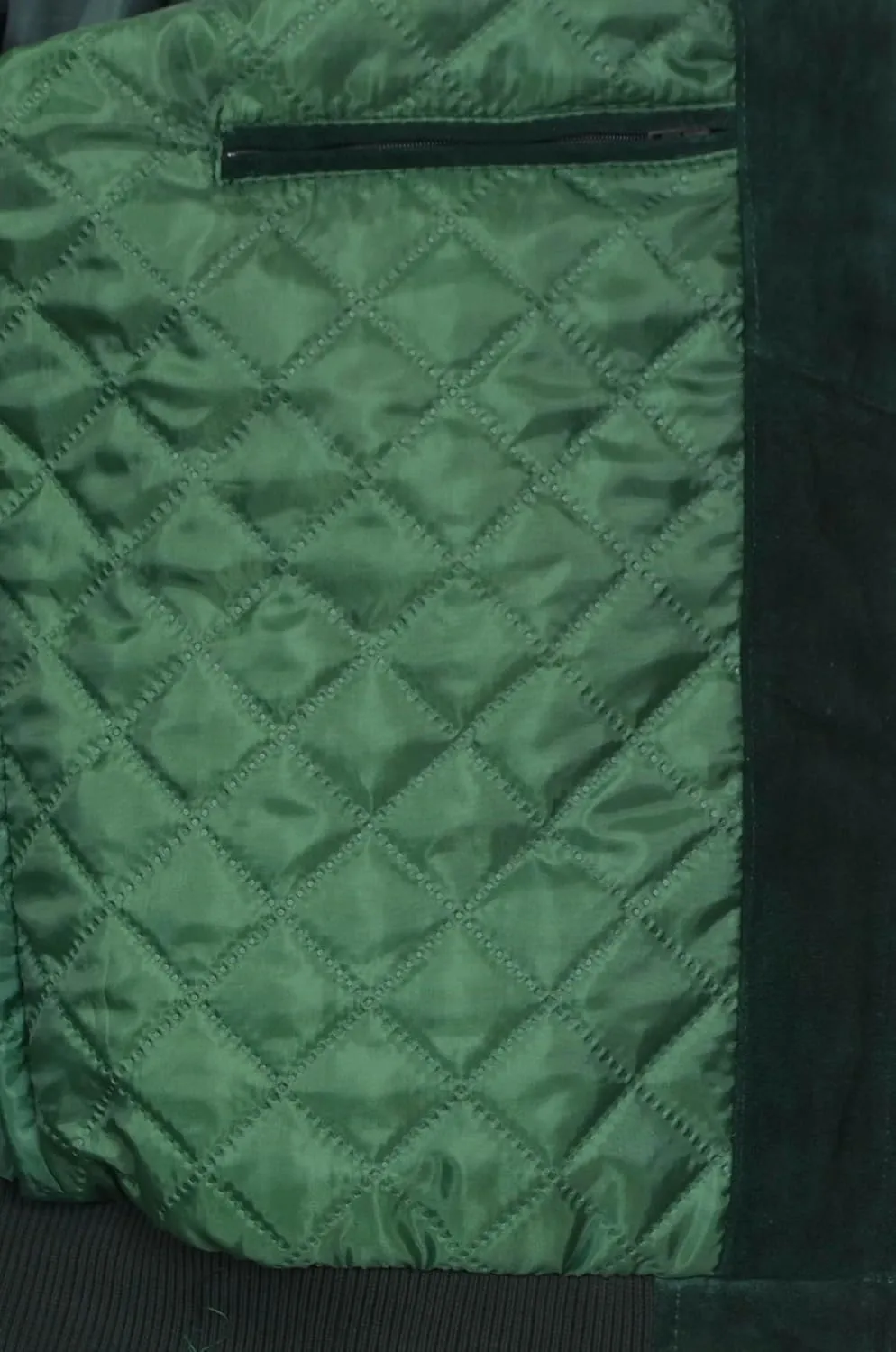 Plain Men's Green Suede Classic Biker Style Italian Fitted Real Leather Jacket 275