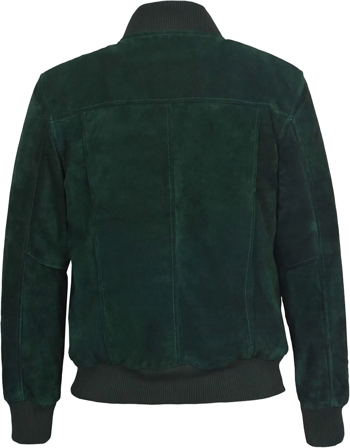 Plain Men's Green Suede Classic Biker Style Italian Fitted Real Leather Jacket 275