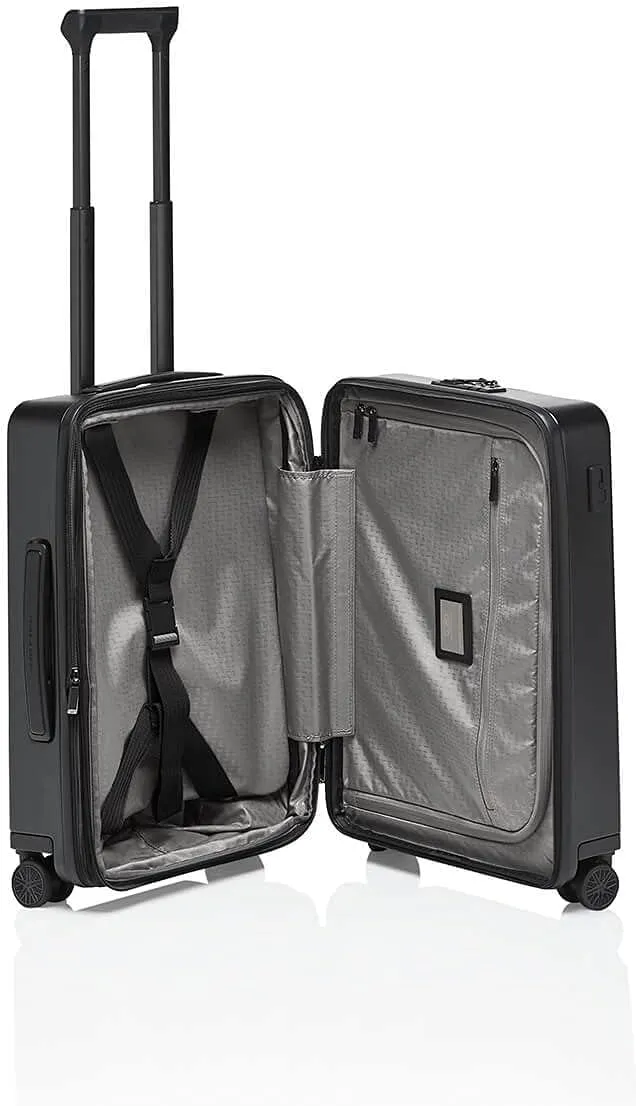 PORSCHE DESIGN 21" Spinner Expandable Carry-On Luggage - 15" Laptop Compartment - Roadster Travel Hardside Suitcase - Black Matte