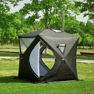 Portable Outdoor Wood Burning Ice Fishing Sauna Stove Shanty Tent