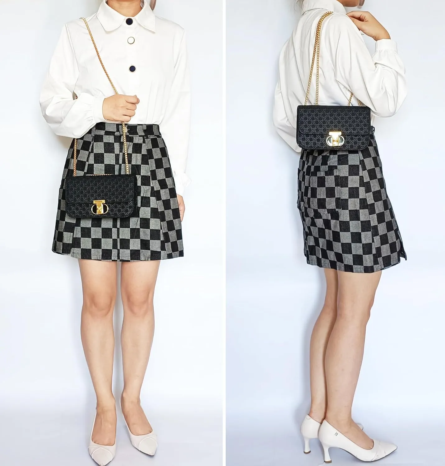 PORT&LOTUS Mini Shoulder Bag for Women PU Leather Small Bags for Women Little Tote Bag Women Purses