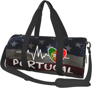 Portugal Heartbeat Duffel Bag Gym Bag Travel Sports Tote Large Foldable Beach Swim Yoga0