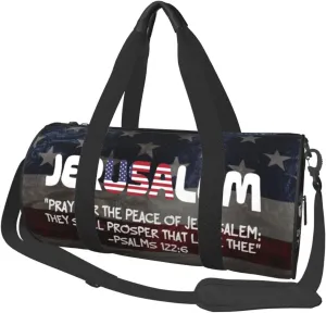Pray For The Peace Of Jerusalem Duffel Bag Gym Bag Travel Sports Tote Large Foldable Beach Swim Yoga2