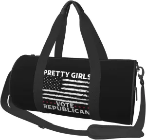 Pretty Girls Vote Republican Vote Red Duffel Bag Gym Bag Travel Sports Tote Large Foldable Beach Swim Yoga2