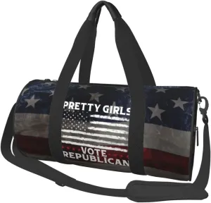 Pretty Girls Vote Republican Vote Red Duffel Bag Gym Bag Travel Sports Tote Large Foldable Beach Swim Yoga3