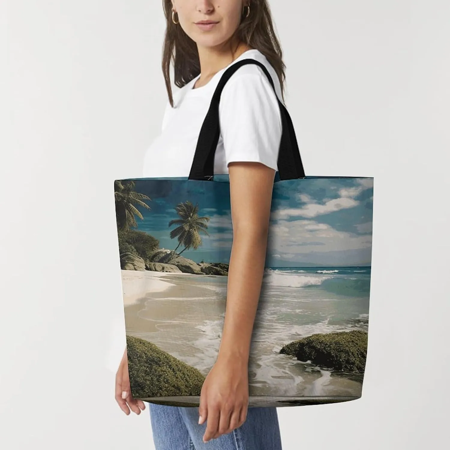 Psychedelic Smoke Tote Bag for Women Reusable Grocery Shoulder Bag Shopping Bags for Travel, Groceries